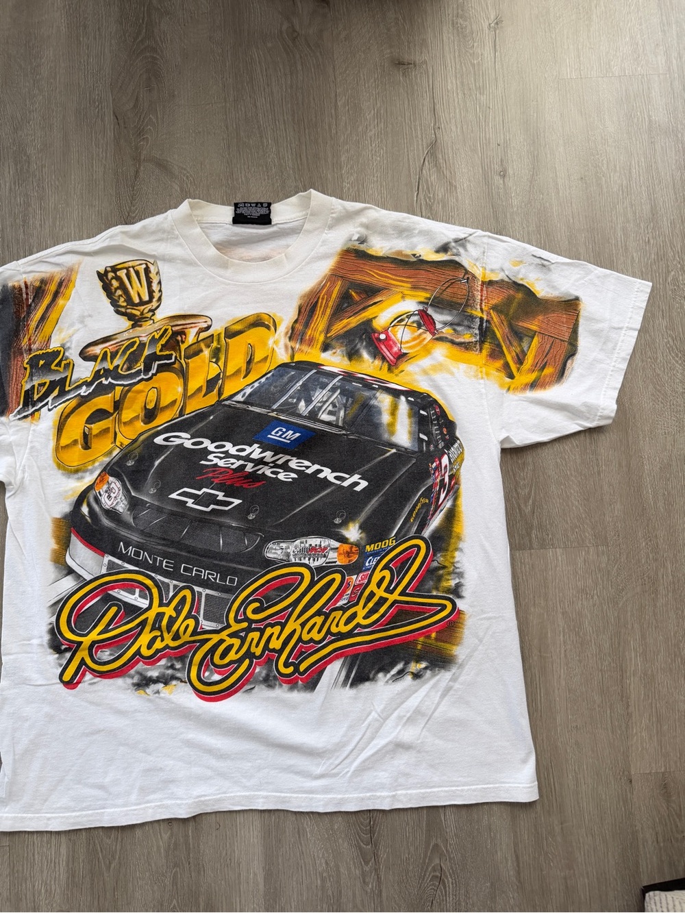 Vintage Dale Earnhardt Black Gold Shirt 2000 Y2K Nascar Racing All Over Print XL